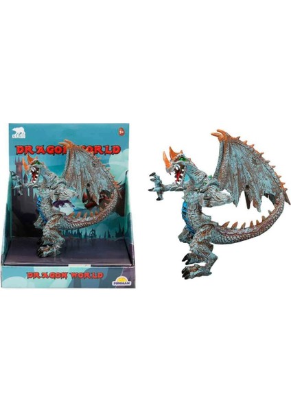 Standlı Ejderha Figürü 13 cm - Mavi