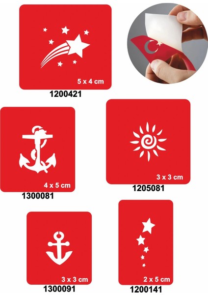 Gökyüzü Herkesindir 5'li Set Geçici Dövme Kına Şablonu
