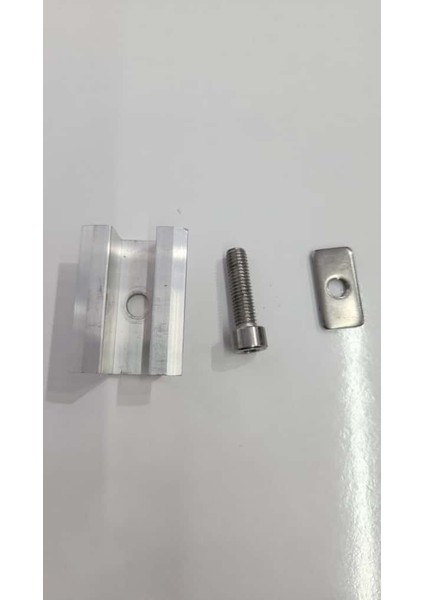 Güneş Paneli Alüminyum 20 cm Montaj Profili-H Clamp- Vida-Kare Somun modelleri