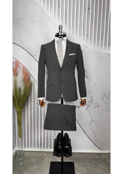 Slim Fit Mono Yaka Takım Elbise