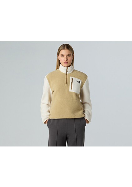 W Yumiori 1/4 Zip Kadın Outdoor Çeyrek Fermuarlı Polar Üst NF0A8E893CG1 Haki modelleri