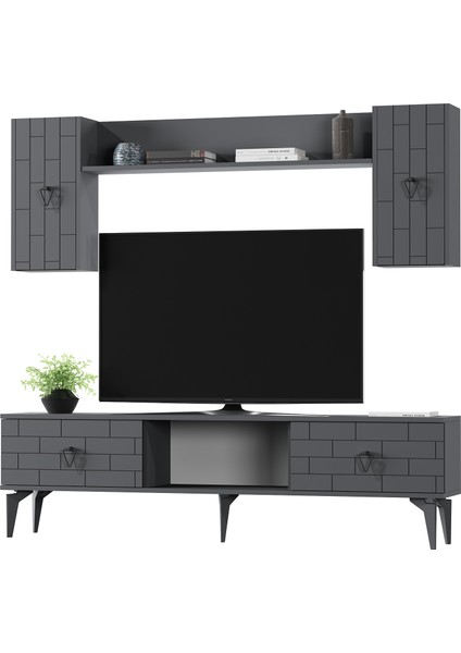 Varnact Tv Ünitesi Takımı Antrasit-Antrasit fırsatları