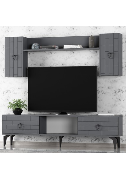 Varnact Tv Ünitesi Takımı Antrasit-Antrasit indirimleri