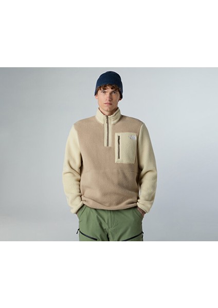 M Yumiori 1/4 Zip Erkek Outdoor Çeyrek Fermuarlı Polar Ceket NF0A883SEOZ1 Gri modelleri