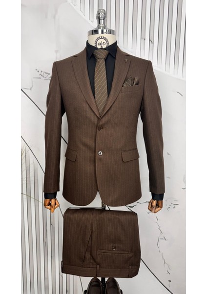 Slim Fit Mono Yaka Takım Elbise