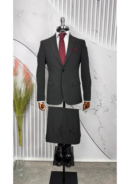 Slim Fit Mono Yaka Takım Elbise