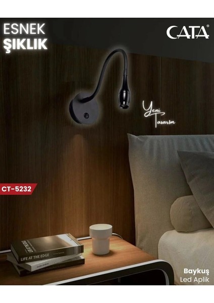 CT-5232 3W LED Esnek Boyunlu Yatak Başı Okuma Apliği Baykuş Modeli Günışığı 3200K