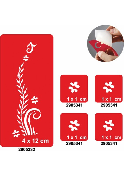Minik Papatyalar 5'li Set Geçici Dövme Kına Şablonu