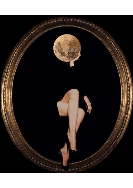 Ayna ve Ay V1 Ev Duvar Salon Güzellik Salonu Ofis Dükkan Dekarasyon Kanvas Tablo fiyatları