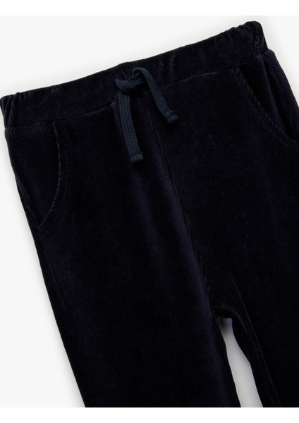 Beli Bağlamalı Cep Detaylı Basic Kadife Pantolon modelleri