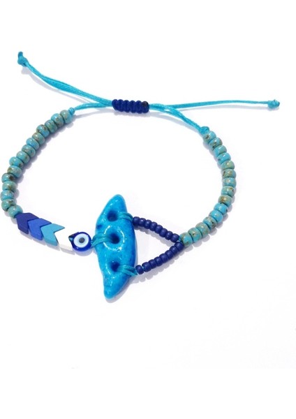 Mat Hematit Doğaltaşlı Süryani Nazar ve Miyuki Round Boncuklu Unisex Bileklik