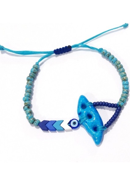 Mat Hematit Doğaltaşlı Süryani Nazar ve Miyuki Round Boncuklu Unisex Bileklik modelleri