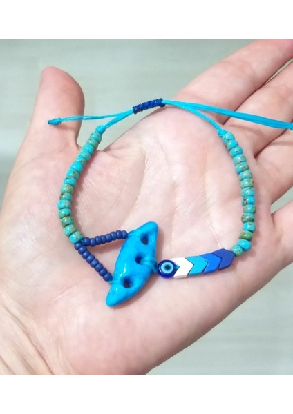 Mat Hematit Doğaltaşlı Süryani Nazar ve Miyuki Round Boncuklu Unisex Bileklik