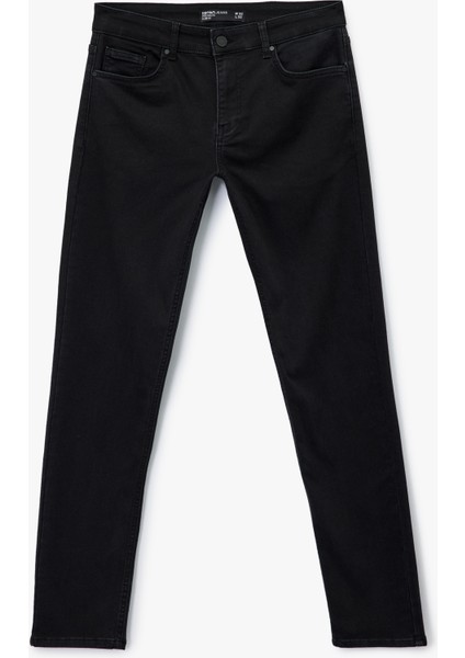 Düğmeli Normal Bel Slim Fit Jean Pantolon - Brad Jean