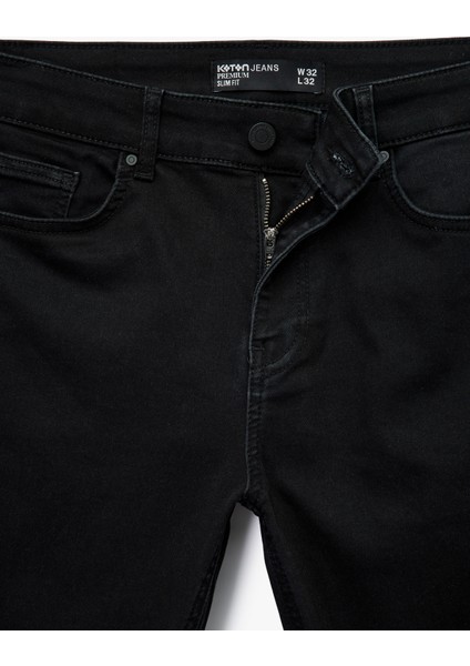 Düğmeli Normal Bel Slim Fit Jean Pantolon - Brad Jean fırsatları