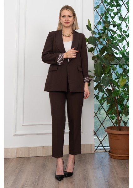 Astarı Desenli Klasik Ceket Pantolon Takım 1273 modelleri