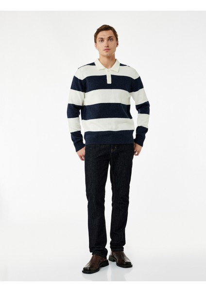 Regular Fit Uzun Kollu Polo Yaka Triko Kazak fiyatları