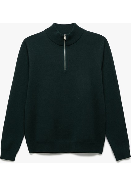 Uzun Kollu Viskon Karışımlı Yarım Fermuarlı Triko Kazak modelleri