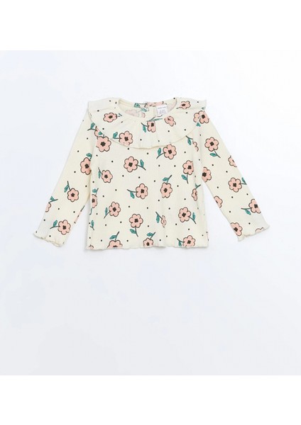 Lcw Baby Ekru Bisiklet Yaka Uzun Kollu Çiçekli Bluz ve Tayt 2'li Takım fiyatları