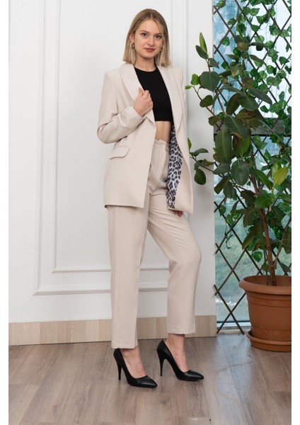 Astarı Desenli Klasik Ceket Pantolon Takım 1273