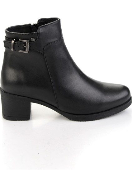 Siyah Hakiki Deri Kadın Bot & Bootie K02750152003