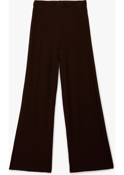 Viskon Karışımlı Yüksek Bel Ispanyol Paça Tayt Pantolon