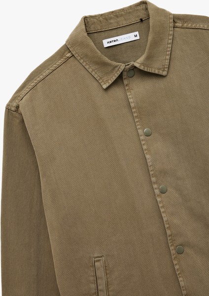 Pamuklu Cepli Bel Detaylı Gömlek Yaka Düğmeli Yıkamalı Oversize Jean Ceket modelleri