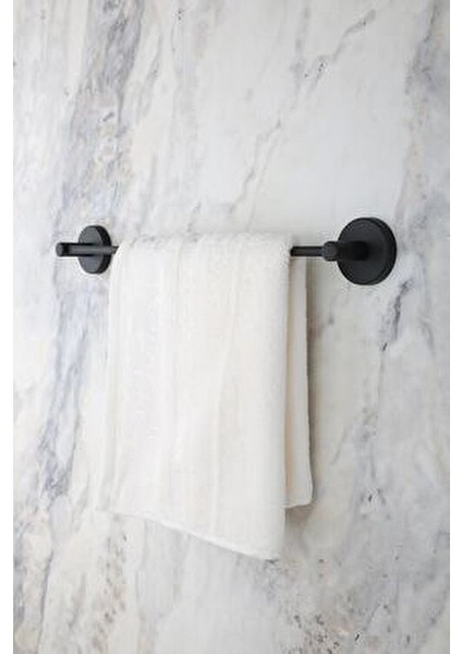 Yapışkanlı Havlu Askısı Modern Tasarım Alüminyum Mat Siyah Renk 44 cm Uzunluk modelleri