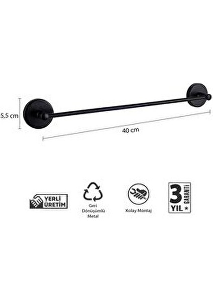 Havlu Askısı Uzun Havluluk - Mat Siyah modelleri