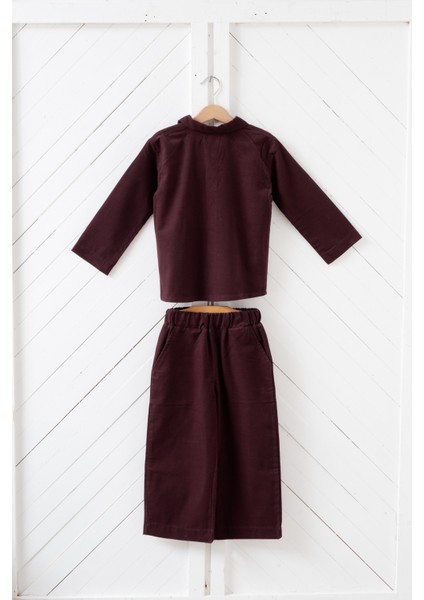 Kız Çocuk Mürdüm Kadife 2'li Takım, %100 Pamuk fiyatları