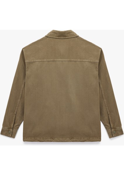 Pamuklu Cepli Bel Detaylı Gömlek Yaka Düğmeli Yıkamalı Oversize Jean Ceket fiyatları