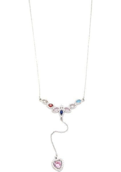 Damla Taşlı Y Kolye - Gümüş fiyatları