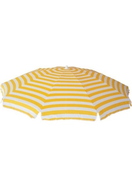 Plaj Balkon Bahçe Şemsiyesi 200 cm 10 Telli, Sarı Beyaz ve Bidon Hediyeli modelleri
