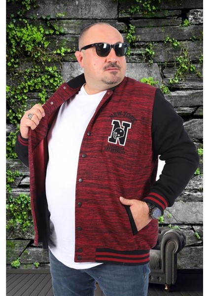 Büyük Beden Erkek College Mont 22728 Bordo