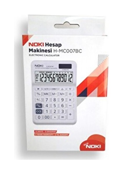 H-MC007BN 12 Haneli Beyaz Masaüstü Hesap Makinesi Kolay Kullanım İçin Tasarlandı fiyatları