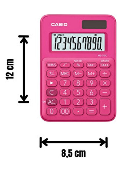 MS-7UC-RD 10 Haneli Kırmızı Hesap Makinesi Kolay Kullanım İçin Tasarlandı fırsatları