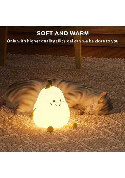 Armut Şeklinde Silikon Gece Lambası – LED Işıklı Sevimli Masa Lambası | Çocuk ve Bebek Odası Için fiyatları