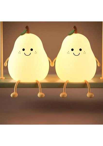 Armut Şeklinde Silikon Gece Lambası – LED Işıklı Sevimli Masa Lambası | Çocuk ve Bebek Odası Için modelleri