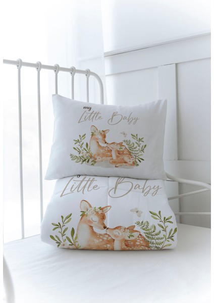 Organik Baskılı Bebek Boy (100X150) Yorgan Seti - For Baby Serisi - Mom And Baby Deer modelleri