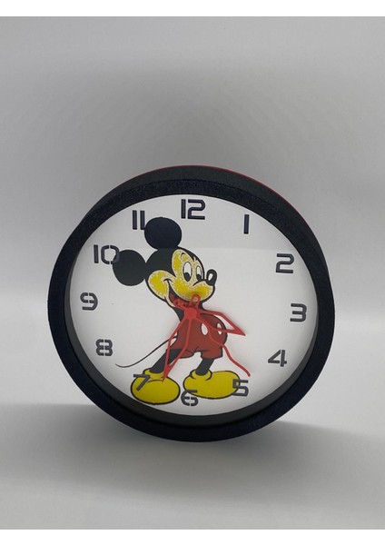 Micky Mouse Temalı, Siyah Kasa Duvar Saati