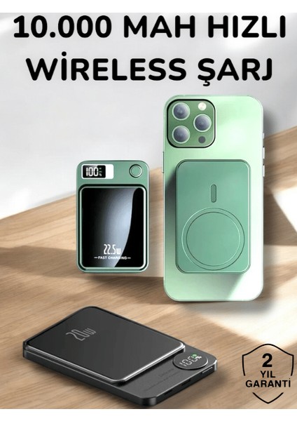 Wizard Ios Uyumlu 22.5W Hızlı Şarj Magsafe Powerbank Dijital Göstergeli 10.000 Mah