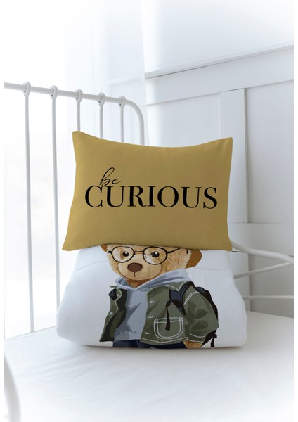 Organik Baskılı Bebek Boy (100X150) Yorgan Seti - Pure Baby Serisi - Gözlüklü Ayıcık modelleri