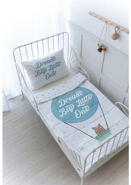 Organik Baskılı Bebek Boy (100X150) Yorgan Seti - Pure Baby Serisi - Bear Dream