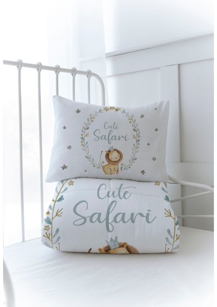 Organik Baskılı Bebek Boy (100X150) Yorgan Seti - For Baby Serisi - Aslanlı Çember modelleri