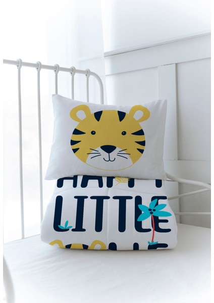 Organik Baskılı Bebek Boy (100X150) Yorgan Seti - Pure Baby Serisi - Happy Lion modelleri