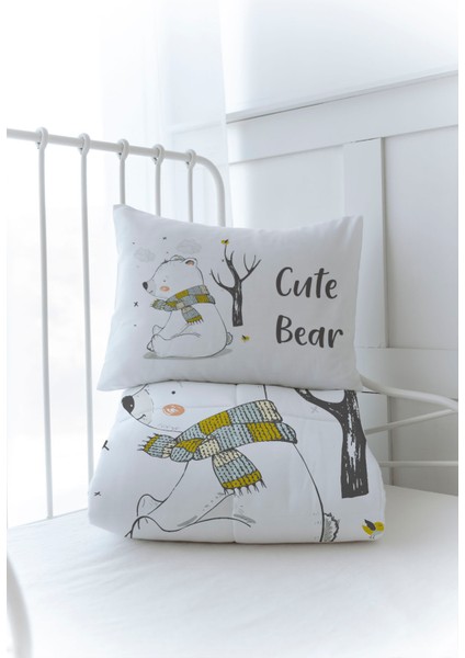 Organik Baskılı Bebek Boy (100X150) Yorgan Seti - For Baby Serisi - Atkılı Kutup Ayısı modelleri