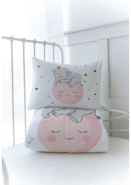 Organik Baskılı Bebek Boy (100X150) Yorgan Seti - For Baby Serisi - Ayda Uyuyan Fil modelleri