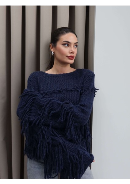 Saçaklı Salaş Örme Triko Kazak fiyatları