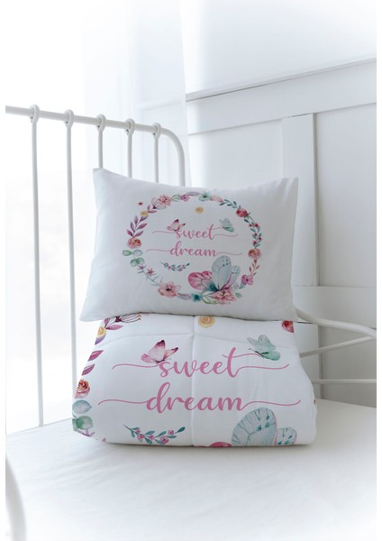 Organik Baskılı Bebek Boy (100X150) Yorgan Seti - For Baby Serisi - Kelebekli Çember modelleri