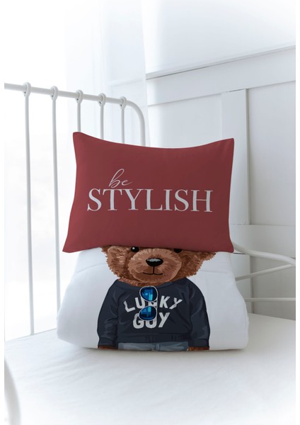 Organik Baskılı Bebek Boy (100X150) Yorgan Seti - Pure Baby Serisi - Sportmen Ayıcık modelleri